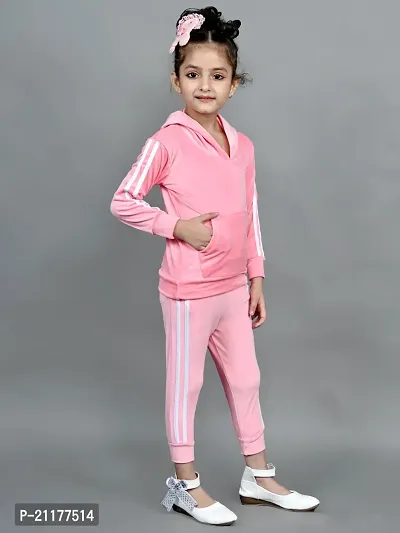 Fabulous Pink Fleece Printed Clothing Sets For Girls-thumb2