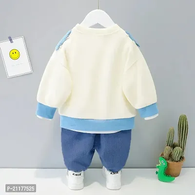 Fabulous Blue Fleece Printed Sweaters with Trousers For Boys-thumb2