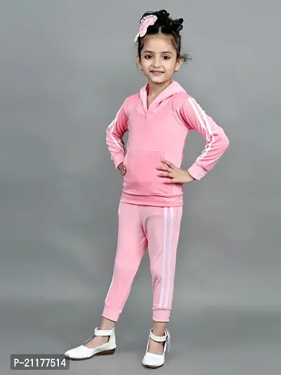Fabulous Pink Fleece Printed Clothing Sets For Girls-thumb5