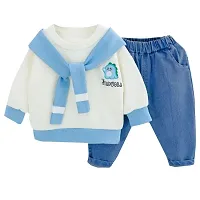 Fabulous Blue Fleece Printed Sweaters with Trousers For Boys-thumb4