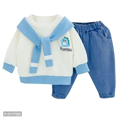 Fabulous Blue Fleece Printed Sweaters with Trousers For Boys-thumb5