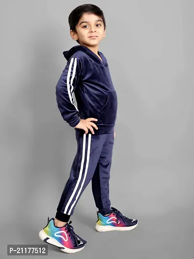 Fabulous Blue Fleece Printed Sweaters with Trousers For Boys-thumb3