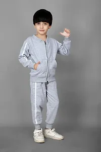 Fabulous Grey Fleece Printed Sweaters with Trousers For Boys-thumb2