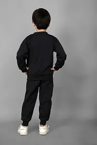 Fabulous Black Fleece Printed Sweaters with Trousers For Boys-thumb1