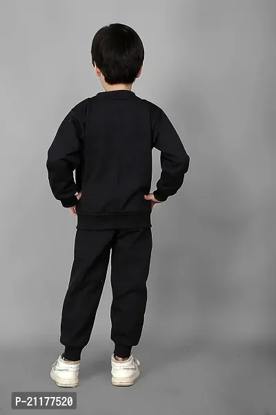 Fabulous Black Fleece Printed Sweaters with Trousers For Boys-thumb2