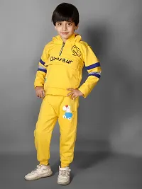 Fabulous Yellow Fleece Printed Sweaters with Trousers For Boys-thumb3