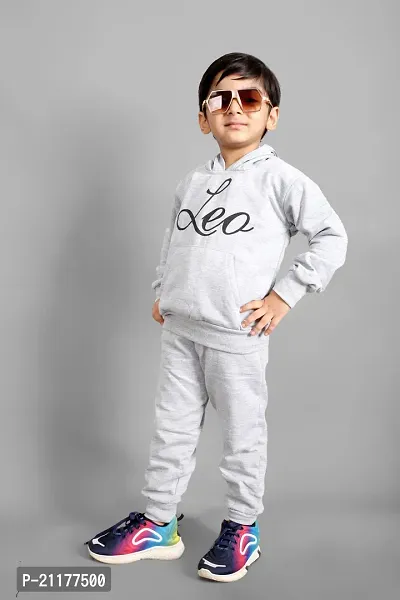 Fabulous Grey Fleece Printed Sweaters with Trousers For Boys-thumb5