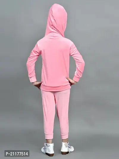 Fabulous Pink Fleece Printed Clothing Sets For Girls-thumb3