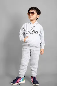 Fabulous Grey Fleece Printed Sweaters with Trousers For Boys-thumb2