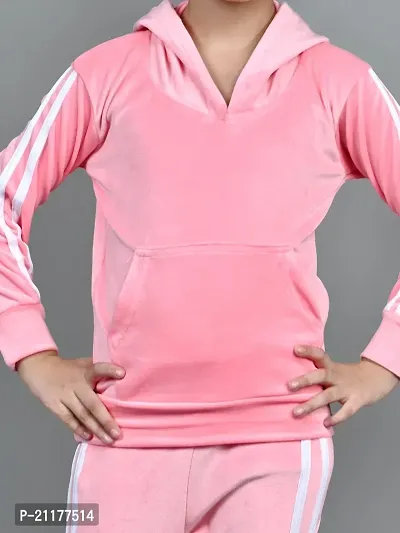Fabulous Pink Fleece Printed Clothing Sets For Girls-thumb4