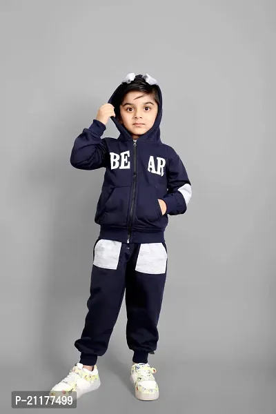 Fabulous Blue Fleece Printed Sweaters with Trousers For Boys-thumb0