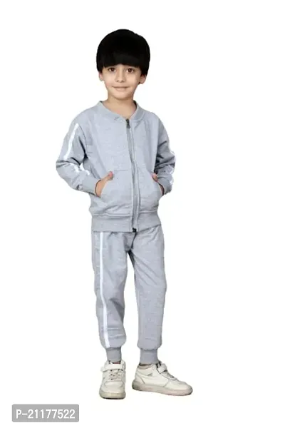 Fabulous Grey Fleece Printed Sweaters with Trousers For Boys-thumb4