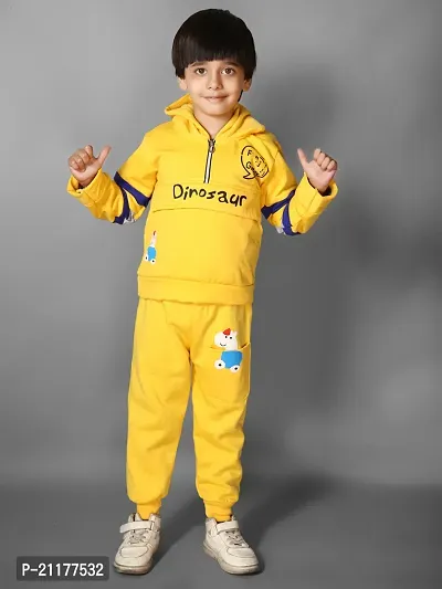 Fabulous Yellow Fleece Printed Sweaters with Trousers For Boys-thumb0