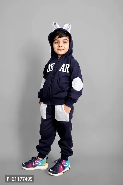 Fabulous Blue Fleece Printed Sweaters with Trousers For Boys-thumb5