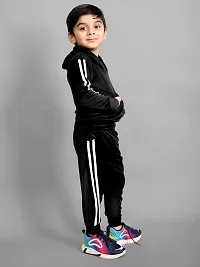 Fabulous Black Fleece Printed Sweaters with Trousers For Boys-thumb1