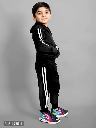 Fabulous Black Fleece Printed Sweaters with Trousers For Boys-thumb2