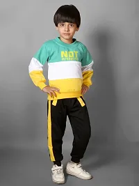 Fabulous Green Fleece Printed Sweaters with Trousers For Boys-thumb3