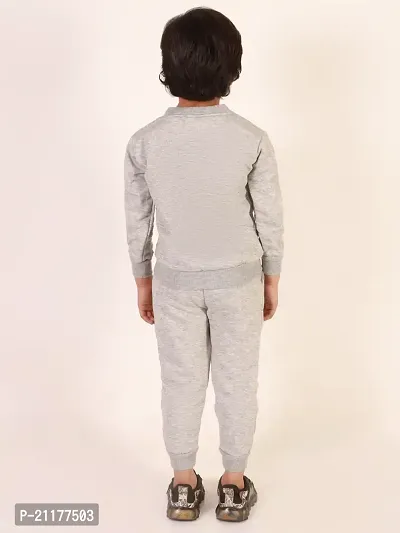 Fabulous Grey Fleece Printed Sweaters with Trousers For Boys-thumb4