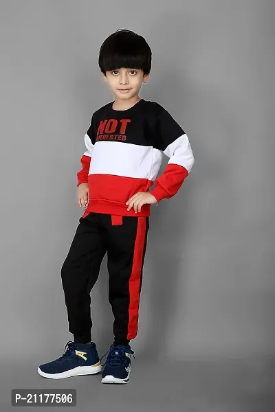 Fabulous Red Fleece Printed Sweaters with Trousers For Boys-thumb4