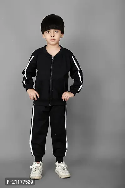 Fabulous Black Fleece Printed Sweaters with Trousers For Boys-thumb0