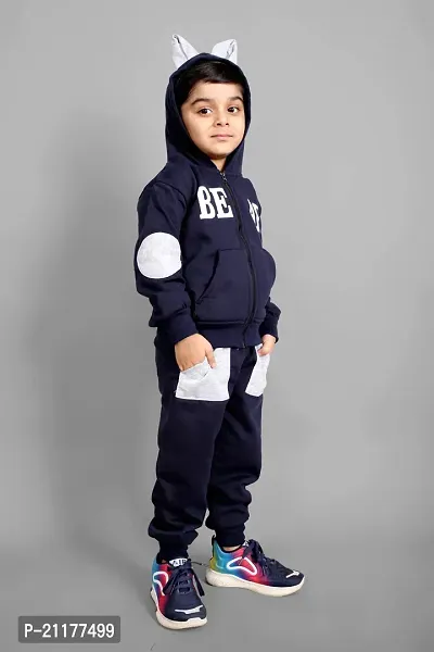Fabulous Blue Fleece Printed Sweaters with Trousers For Boys-thumb4