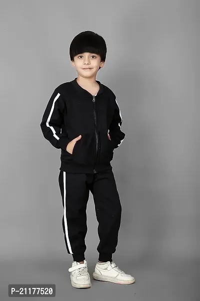 Fabulous Black Fleece Printed Sweaters with Trousers For Boys-thumb4