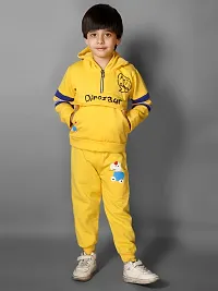 Fabulous Yellow Fleece Printed Sweaters with Trousers For Boys-thumb2