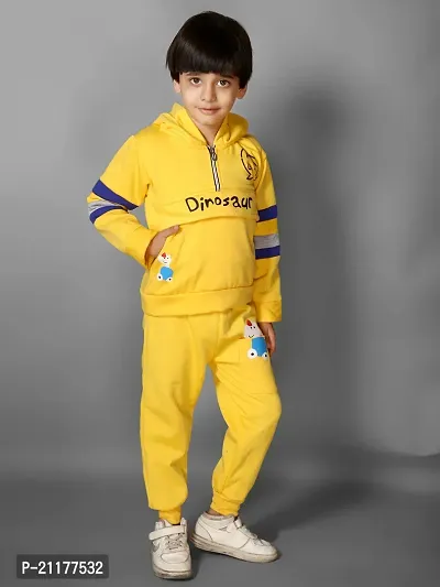 Fabulous Yellow Fleece Printed Sweaters with Trousers For Boys-thumb5