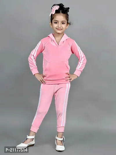 Fabulous Pink Fleece Printed Clothing Sets For Girls-thumb0
