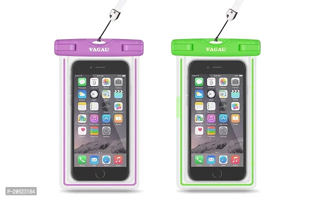 Purple and Green colour Waterproof Phone PouchPack of 2-thumb0