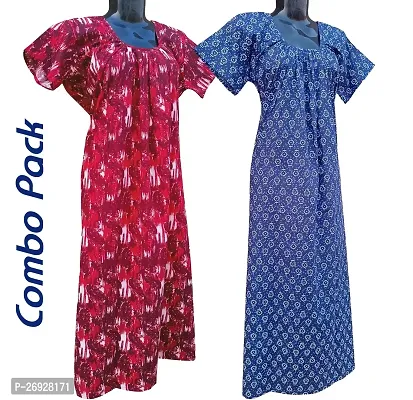 Tanvi Women's Cotton Nighty For women Combo Pack (Pack of 2)-thumb2