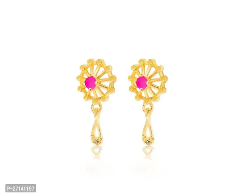 One Gram Gold jimikki/ jhumki daily use Earring Ruby Alloy Jhumki Earring, Stud Earring, Drops  Danglers-thumb3