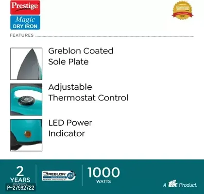 Prestige PDI - 07 1000 W Dry Iron  (Green)-thumb3