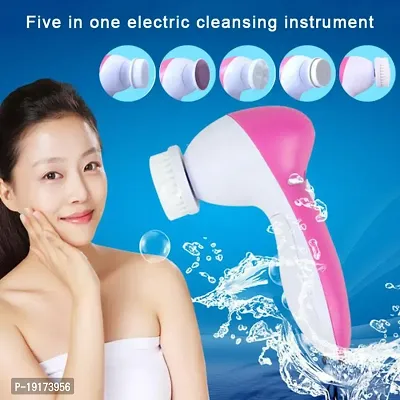 Beauty Care Brush Deep Clean 5-In-1 Portable Electric Facial Cleaner Multifunction Massager Relief,facial massager machine for face,face massager for facial,facial massager machine (Pink)