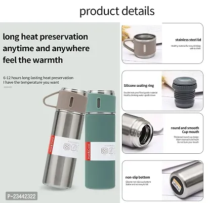 Thermosteel Hot and Cold Flask, 460 ml, Silver | Vacuum Insulated | Rust Proof | Leak Proof | Tea | Coffee | Juice-thumb3