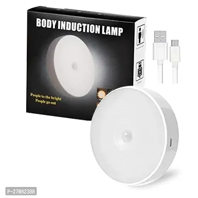 Light for Home with USB Charging (White Pack of 1) Wireless Self Adhesive Night Light Motion Activated Light Rechargeable Body Sensor Light for Wardrobe, Bedroom, Stairs-thumb0