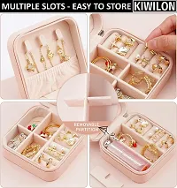 Mini Jewelry Travel Case,Small Travel Jewelry Organizer, Portable Jewelry Box Travel Mini Storage Organizer Portable Display Storage Box For Rings Earrings Necklaces Gifts (Pink)-thumb4