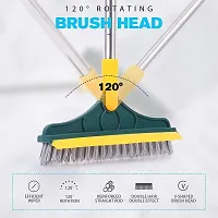 nbsp;2-in-1 Bathroom Cleaning Brush with Floor Scrubber  Wiper 120deg; Rotating Head Long Handle Perfect for Cleaning Hard Floors, Tiles, Bathtubs  Swimming Pools Ideal Cleansing Tool-thumb3