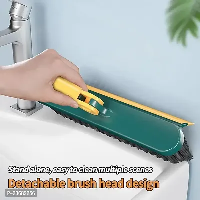 nbsp;2-in-1 Bathroom Cleaning Brush with Floor Scrubber  Wiper 120deg; Rotating Head Long Handle Perfect for Cleaning Hard Floors, Tiles, Bathtubs  Swimming Pools Ideal Cleansing Tool-thumb3