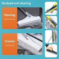 nbsp;2-in-1 Bathroom Cleaning Brush with Floor Scrubber  Wiper 120deg; Rotating Head Long Handle Perfect for Cleaning Hard Floors, Tiles, Bathtubs  Swimming Pools Ideal Cleansing Tool-thumb1
