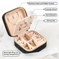 Faux Leather Mini Jewelry Travel Case,Small Travel Jewelry Organizer, Portable Jewelry Box Travel Mini Storage Organizer Portable Display Storage Box For Rings Earrings Necklaces Giftsnbsp;-thumb1