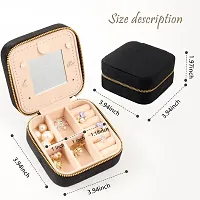 Faux Leather Mini Jewelry Travel Case,Small Travel Jewelry Organizer, Portable Jewelry Box Travel Mini Storage Organizer Portable Display Storage Box For Rings Earrings Necklaces Giftsnbsp;-thumb3