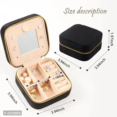 Faux Leather Mini Jewelry Travel Case,Small Travel Jewelry Organizer, Portable Jewelry Box Travel Mini Storage Organizer Portable Display Storage Box For Rings Earrings Necklaces Giftsnbsp;-thumb4