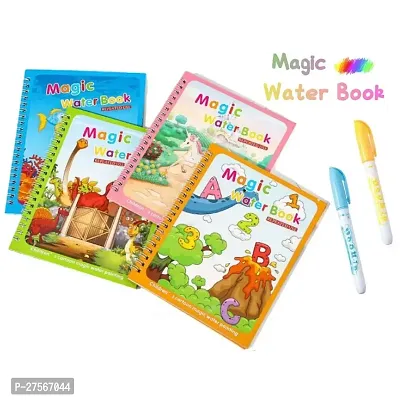 Water Magic Book, Magic Doodle Pen, Unlimited Fun With Drawing Reusable Water Activity Pad Reusable Magic Water Quick Dry Book Water Coloring Book Doodle with Magic Pen