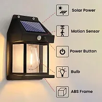 Solar Wall Lights Outdoor Motion Sensor Lamps (Pack of 1, Warm Yellow)-thumb1