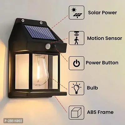 Solar Wall Lights Outdoor Motion Sensor Lamps (Pack of 1, Warm Yellow)-thumb2