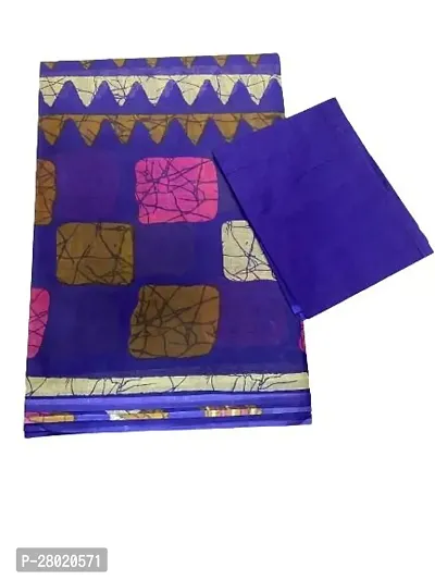 Women's Pure Cotton Self Design Saree With Blouse Piece-thumb3