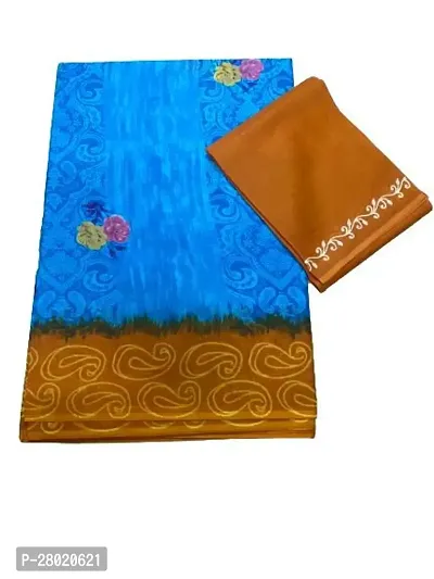 Women's Pure Cotton Self Design Saree with Blouse Piece/5.5 Meter Cotton Saree-thumb2