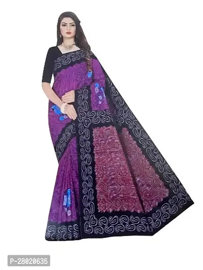 Women's Pure Cotton Self Design Saree With Blouse Piece-thumb0