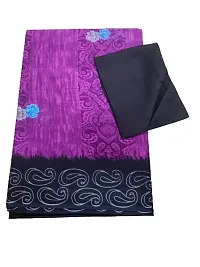 Women's Pure Cotton Self Design Saree With Blouse Piece-thumb2